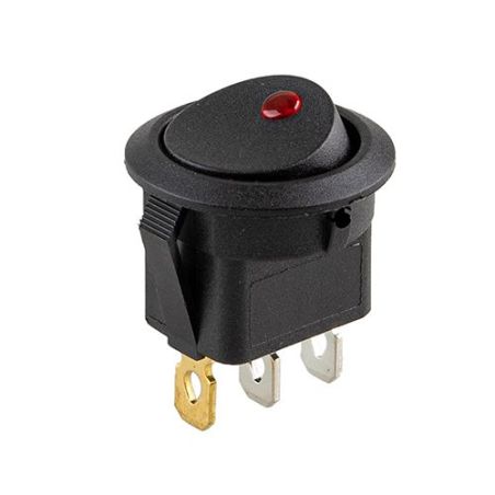 Переключатель on-off с подсветкой 12V квадратный 3pin Red 23*23*16мм 20A (YJ-WC02R) фото