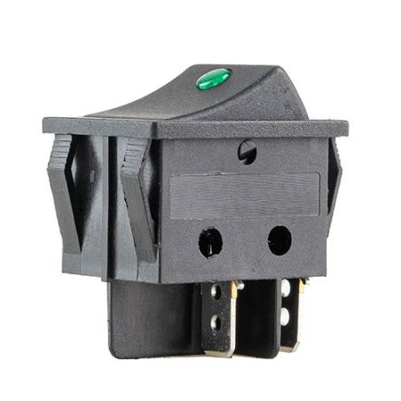 Переключатель on-off с подсветкой 12V квадратный Green 25*31*20мм 16A250V 20A 125V (YJ-WC03) фото