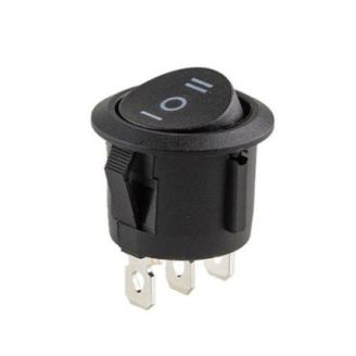 Переключатель on-off-on 12V круглый 3pin 22*22*15мм 6A 250V 10A 125/250V (YJ-WH10) фото