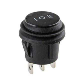 Переключатель on-off-on 12V круглый 3pin 22*22*17мм 6A 250V 10A 125/250V (YJ-WH07) фото