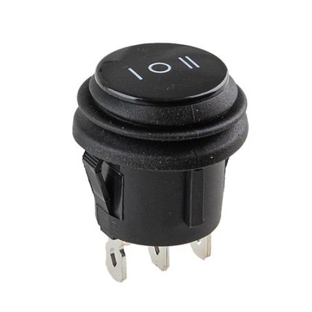 Переключатель on-off-on 12V круглый 3pin 22*22*17мм 6A 250V 10A 125/250V (YJ-WH07) фото