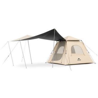 Палатка трехместная Naturehike CNK2300ZP014 с навесом, бежевый фото