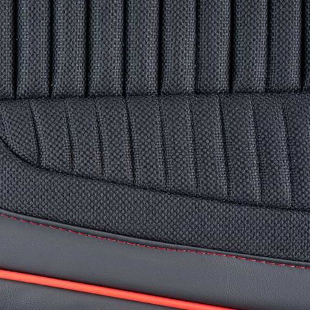 Чехлы из экокожи на сиденья - Voin чёрный с красной строчкой V-1801 фото