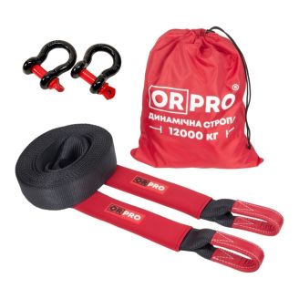 Динамічний трос (стропа з шаклами) ORPRO 12 тонн 9 метрів фото
