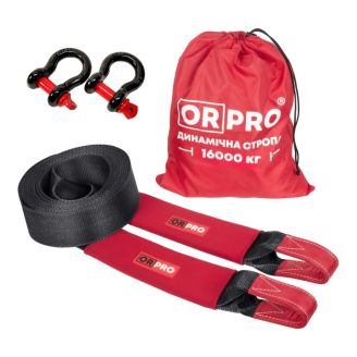 Динамічний трос (стропа з шаклами) ORPRO 16 тонн 9 метрів фото
