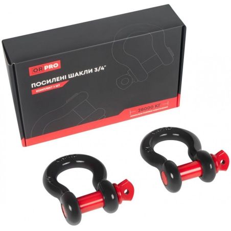 Шакл буксировочный омегообразный для троса 4,75 тонны 23 мм 3/4" ORPRO ORP-TK5151 (комплект 2 шт, в картоной упаковке) фото