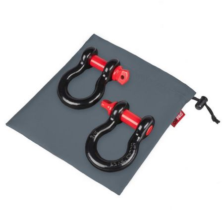 Шакл буксирувальний омегоподібний для троса 4,75 тонни 23 мм 3/4" ORPRO 4343-4719 (комплект 2 шт з мішком для зберігання) фото