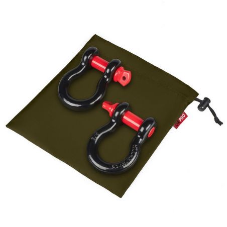 Шакл буксирувальний омегоподібний для троса 4,75 тонни 23 мм 3/4" ORPRO 4343-4719 (комплект 2 шт з мішком для зберігання) фото