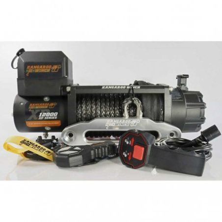 Скоростная автомобильная лебедка Kangaroowinch K12000XP (12в, Синтетический трос) фото