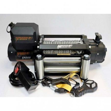 Скоростная автомобильная лебедка Kangaroowinch K14000XP (24В, Стальной трос) фото