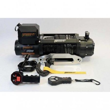 Скоростная автомобильная лебедка Kangaroowinch K14000XP (12В, Синтетичний трос) фото