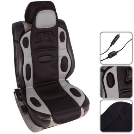 Накидка на сидіння висока H 19002 GY/BK з підігрівом і перемикачем (115x49см) фото