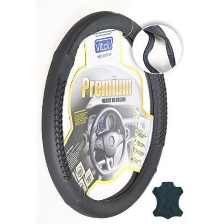 Чехол руля B 402 L черн/БО/кожа фото