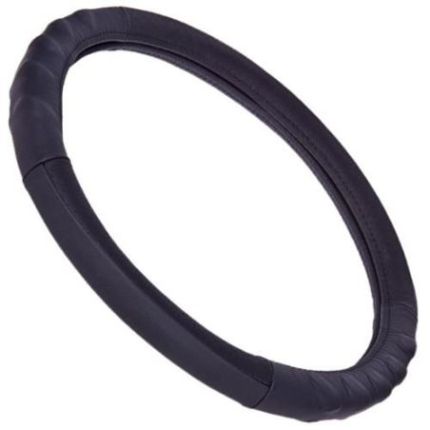 Чехол руля B 136 L BK черн/БО/перф/кожа фото