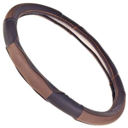 Чехол руля VL 676 BK/BR M черн-кор/БО/кожа фото