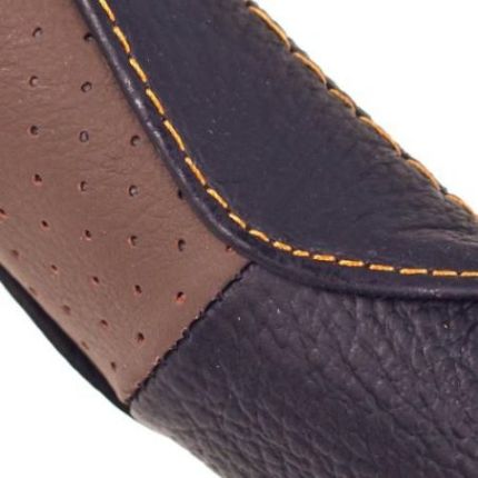 Чехол руля VL 676 BK/BR M черн-кор/БО/кожа фото