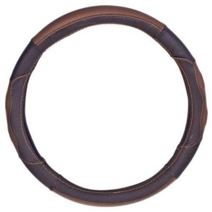 Чехол руля VL 676 BK/BR M черн-кор/БО/кожа фото