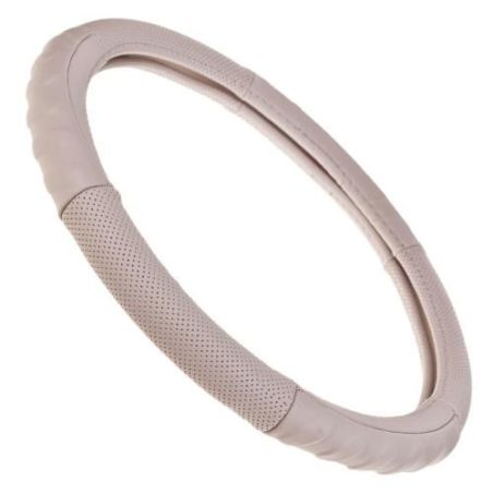 Чехол руля B 317 BG M бежевая/БО/перф/кожа фото