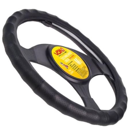 Чехол руля VLOD-L892 BK M черн/БО/один шов/перф/кожа фото