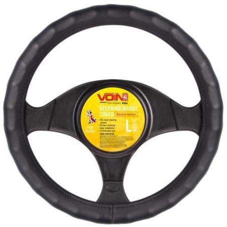 Чехол руля VLOD-L06 BK L черн/БО/один шов/кожа фото