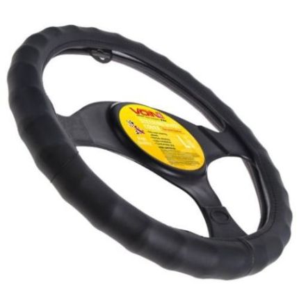 Чехол руля VLOD-L06 BK L черн/БО/один шов/кожа фото