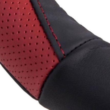 Чехол руля VLOD-L285 BK/RD L черн-красн/БО/перф/кожа фото