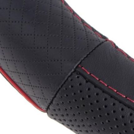 Чехол руля VLOD-L282 BK/RD L черн-красн/БО/перф/кожа фото