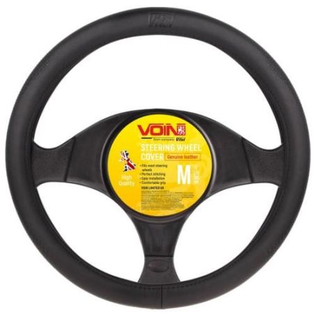 Чехол руля VLOD-L981 BK M черн/БО/один шов/кожа фото