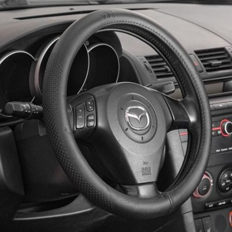 Чехол руля VLOD-L981 BK M черн/БО/один шов/кожа фото