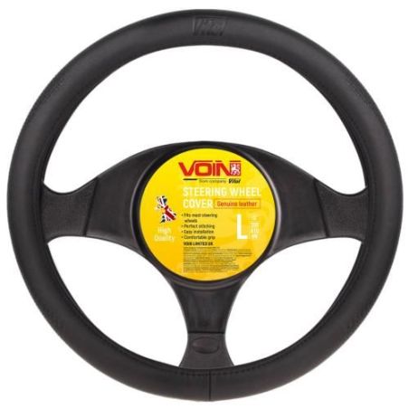Чехол руля VLOD-L981 BK L черн/БО/один шов/кожа фото