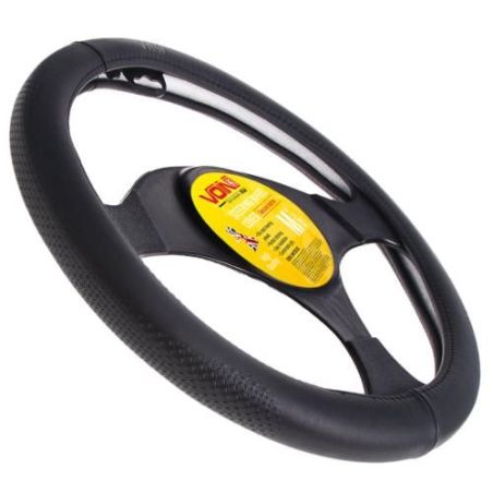 Чехол руля VLOD-L981 BK L черн/БО/один шов/кожа фото