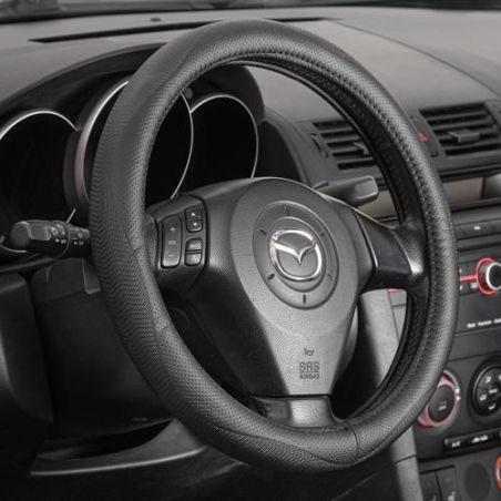 Чехол руля VLOD-L949 BK M черн/БО/один шов/кожа фото