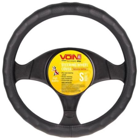 Чехол руля VLOD-L892 BK S черн/БО/один шов/перф/кожа фото