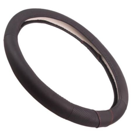 Чехол руля VLOD-L2031 BK M черн/БО/перф/кожа фото