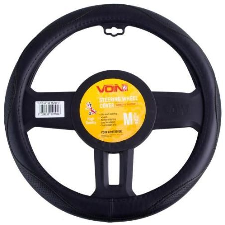Чехол руля VLOD-L2160 BK M черн/БО/один шов/кожа фото