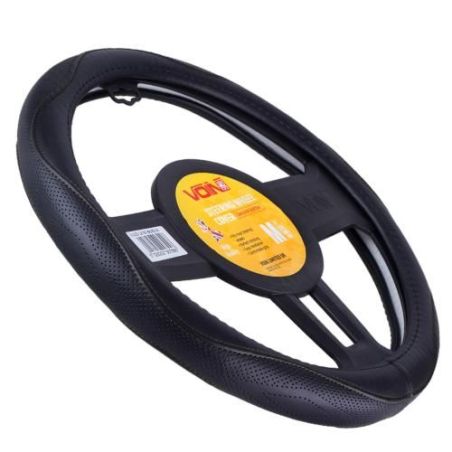 Чехол руля VLOD-L2160 BK M черн/БО/один шов/кожа фото