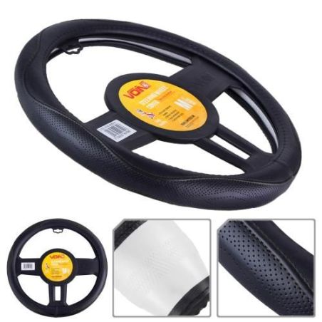 Чехол руля VLOD-L2160 BK M черн/БО/один шов/кожа фото