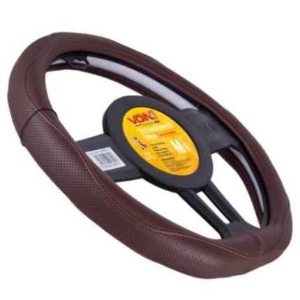 Чехол руля VLOD-LF2161 BR M кор/БО/один шов/кожа/flat фото