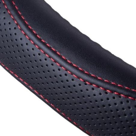 Чехол руля VLOD-LF2161 BK R M черн/БО/один шов/кожа/flat фото