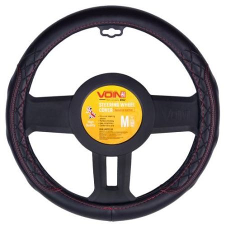 Чехол руля VLOD-L2163 BK M черн/БО/один шов/кожа фото