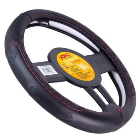 Чехол руля VLOD-L2163 BK M черн/БО/один шов/кожа фото