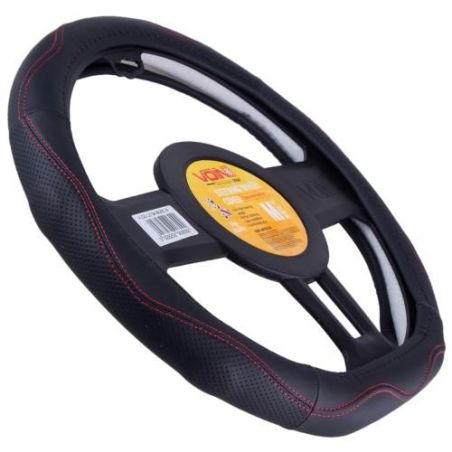 Чехол руля VLOD-LF2164 BK M черн/БО/кожа/flat фото