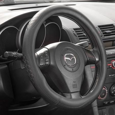 Чехол руля VLOD-L2170 BK M черн/БО/один шов/кожа фото