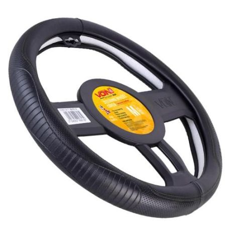 Чехол руля VLOD-L2171 BK M черн/БО/один шов/кожа фото