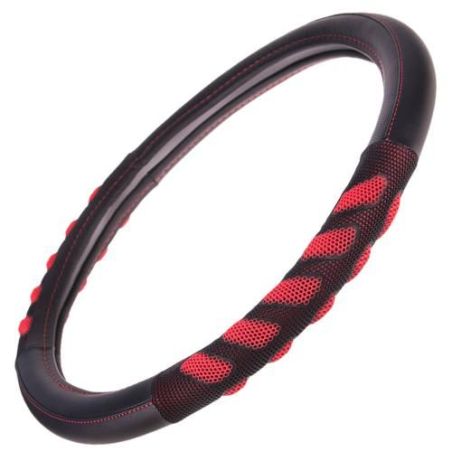 Чехол руля черный/красный (VLU-1808010 BK/RD M) фото