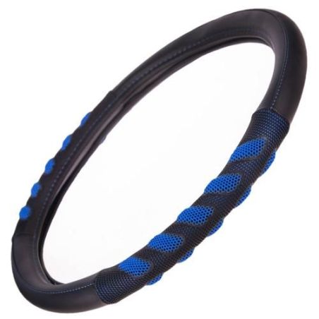 Чехол руля черный/синий (VLU-1808010 BK/BL M) фото