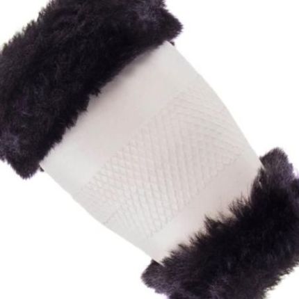 Чехол руля черный/серый мех (VLOD-F95 BK/GY М) фото