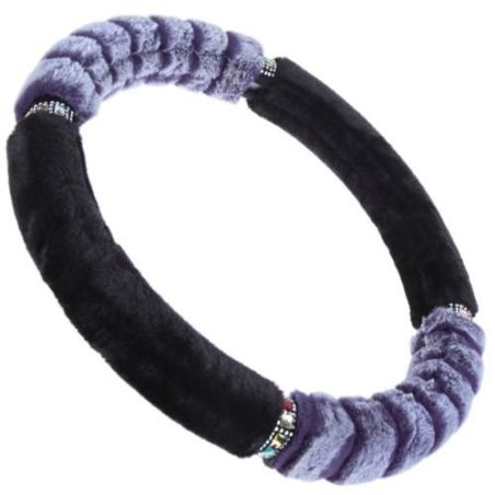 Чехол руля черный/пурпурный мех (VLOD-F95 BK/PRL M) фото