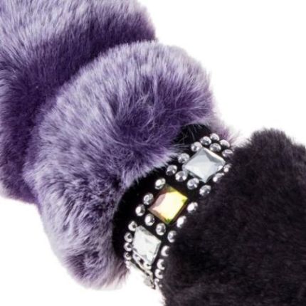 Чехол руля черный/пурпурный мех (VLOD-F95 BK/PRL M) фото