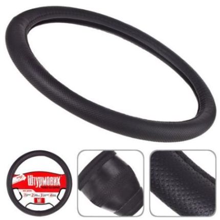 Чехол руля черный (Ш-163077/1 BK/BK M) фото